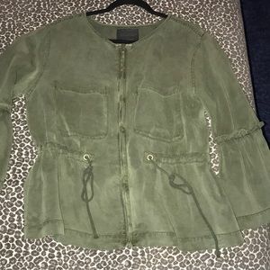 Sanctuary Olive Green Zip Blazer XL